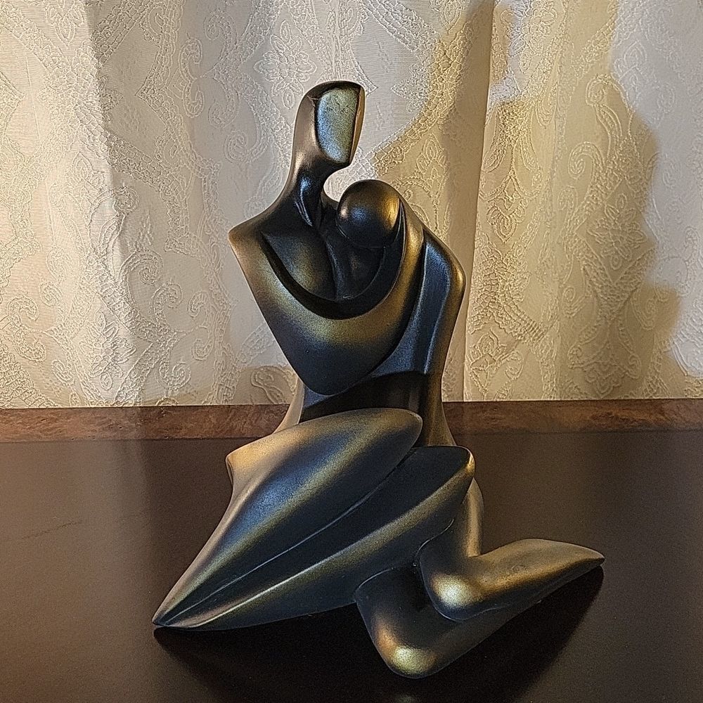 BRAND NEW WOME &MEN STATUE BRONZE ABSTRACT COUPLE LOVERS SCULPTURE ROMANCE ART - Picture 14 of 16